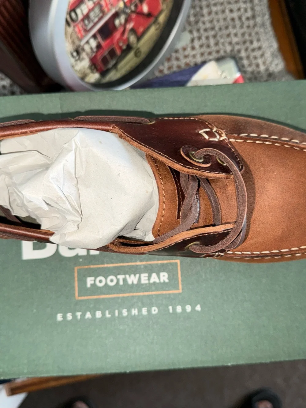 Barbour Men's Tan Leather Chukka Moc Boot